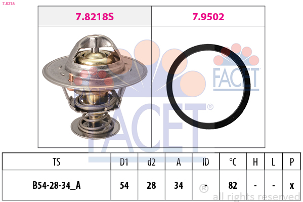 FACET Termostat, kølemiddel 78218 for LANCIA SAAB