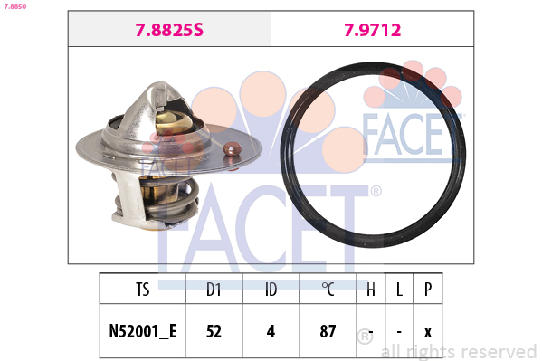FACET Termostat, kølemiddel 78850 for PEUGEOT