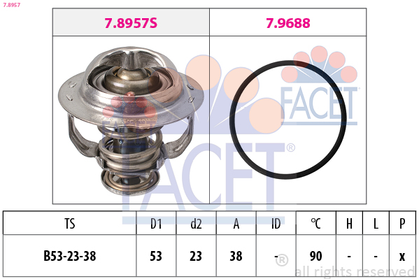 FACET Termostat, kølemiddel 78957 for VW