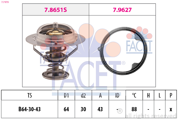 FACET Termostat, kølemiddel 77979 for HONDA