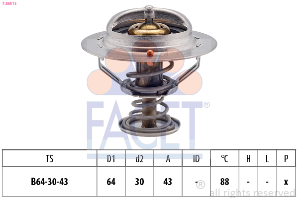 FACET Termostat, kølemiddel 78651s for HONDA