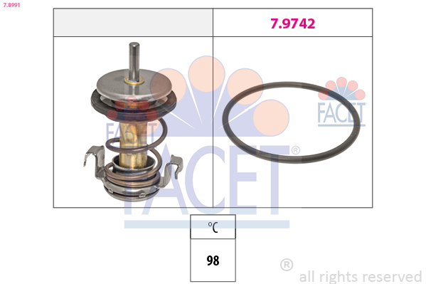 FACET Termostat, kølemiddel 78991 for MASERATI JEEP