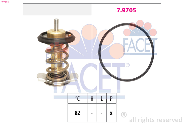 FACET Termostat, kølemiddel 77951 for FIAT