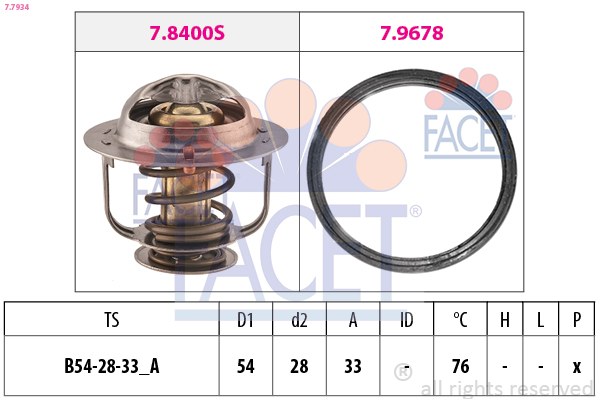 FACET Termostat, kølemiddel 77934 for NISSAN
