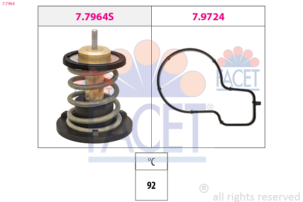 FACET Termostat, kølemiddel 77964 for VW