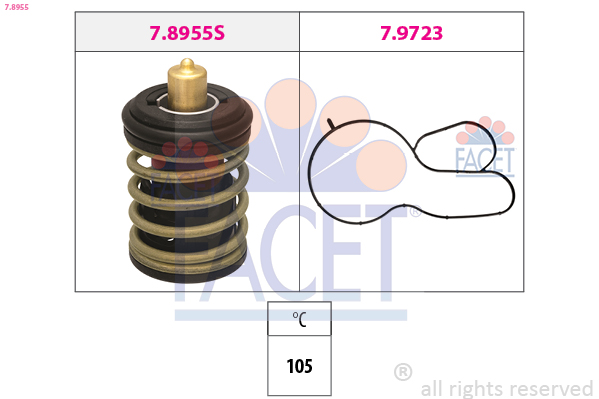 FACET Termostat, kølemiddel 78955 for VW