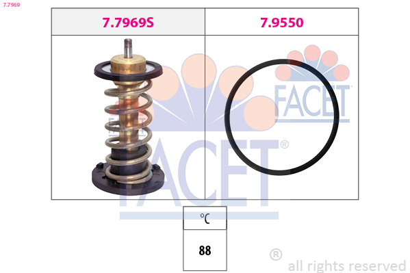 FACET Termostat, kølemiddel 77969 for BMW