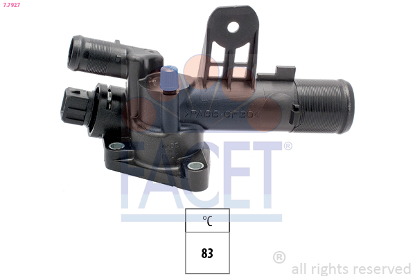 FACET Termostat, kølemiddel 77927 for NISSAN DACIA