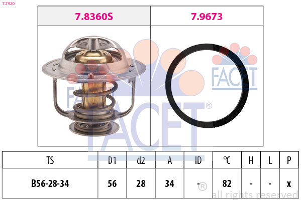 FACET Termostat, kølemiddel 77920 for HONDA