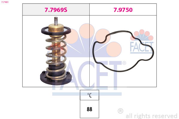 FACET Termostat, kølemiddel 77981 for BMW MINI
