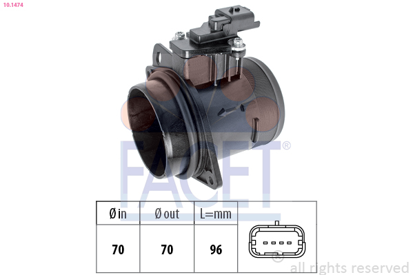 FACET Luftmængdesensor 101474 for OPEL FIAT VAUXHALL TOYOTA