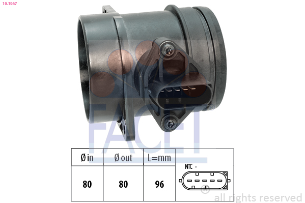 FACET Luftmængdesensor 101567 for BMW