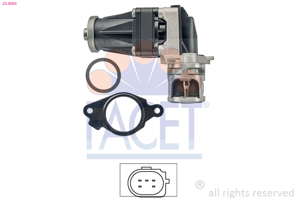 FACET EGR-ventil 230064 for OPEL FIAT LANCIA CHEVROLET GENERAL MOTORS VAUXHALL PEUGEOT