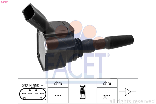 FACET Tændspole 96499 for CUPRA VW AUDI SEAT SKODA