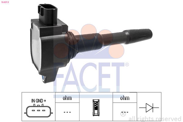 FACET Tændspole 96513 for DACIA SMART NISSAN RENAULT