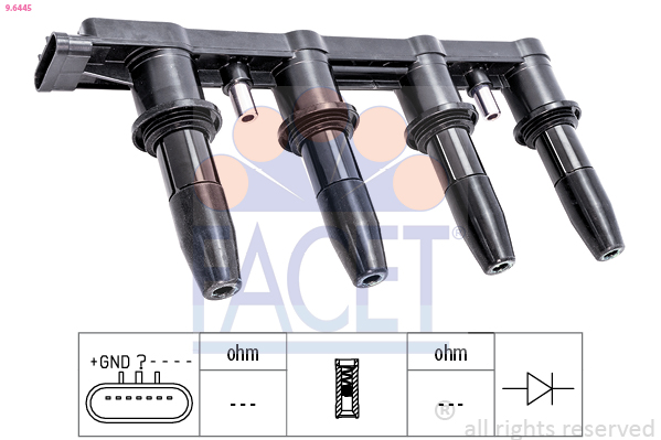 FACET Tændspole 96445 for OPEL GENERAL MOTORS