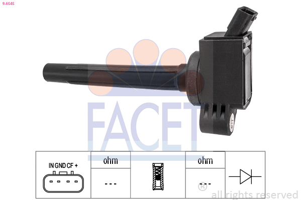 FACET Tændspole 96545 for TOYOTA