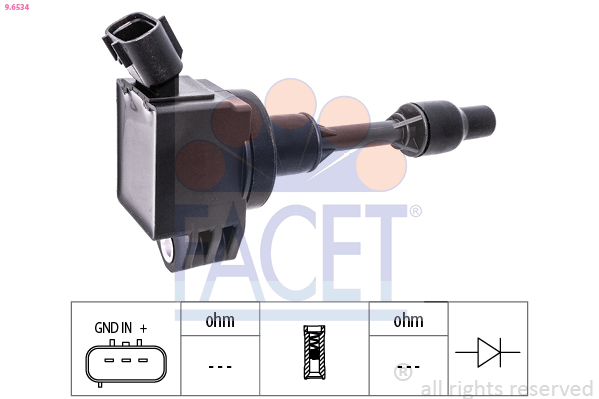 FACET Tændspole 96534 for CITROËN TOYOTA
