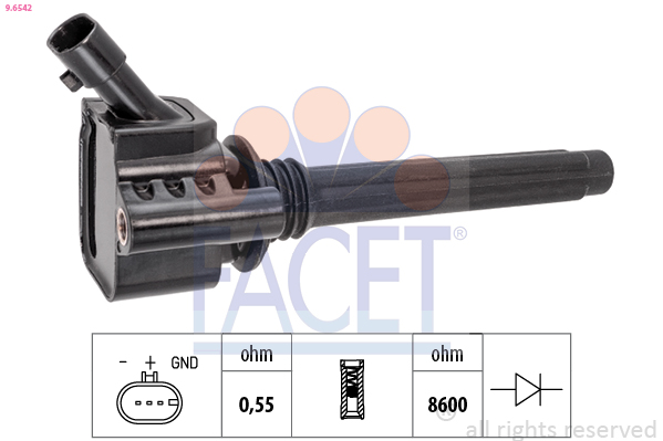 FACET Tændspole 96542 for JEEP
