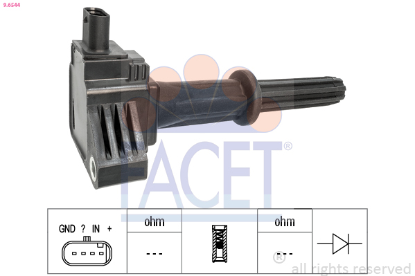 FACET Tændspole 96544 for OPEL GENERAL MOTORS