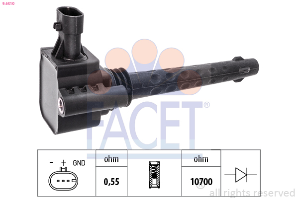 FACET Tændspole 96510 for LANCIA