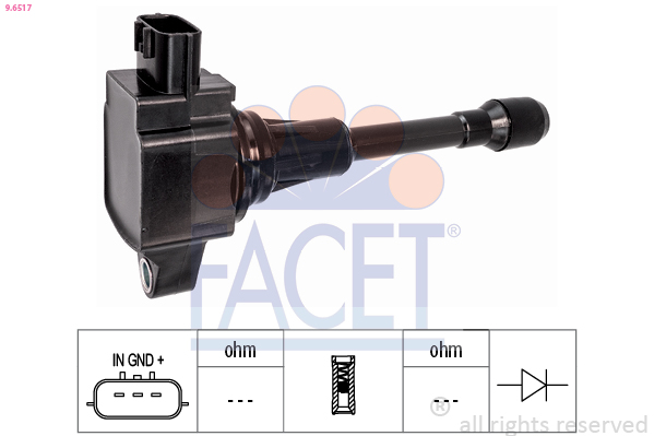 FACET Tændspole 96517 for NISSAN