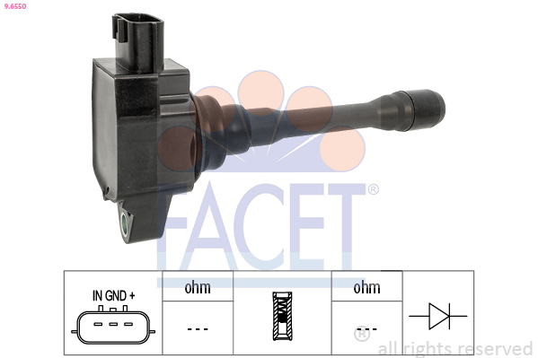 FACET Tændspole 96550 for DACIA