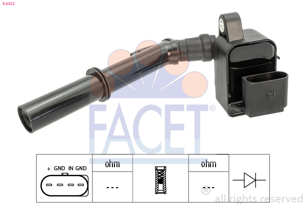 FACET Tændspole 96552 for MERCEDES-BENZ
