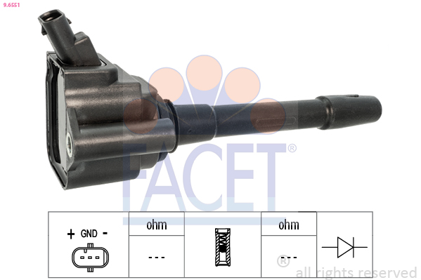 FACET Tændspole 96551 for JEEP