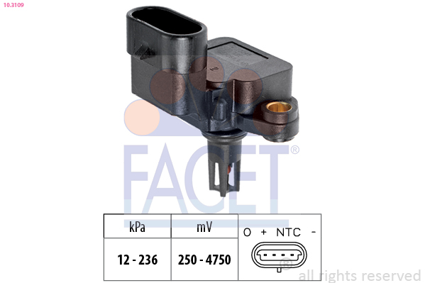 FACET Lufttrykssensor 103109 for OPEL CADILLAC