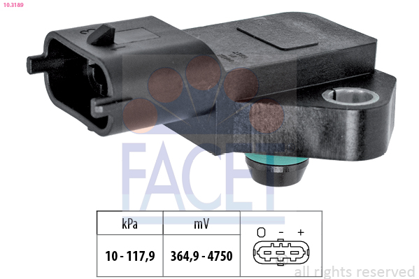 FACET Lufttrykssensor 103189 for OPEL GENERAL MOTORS SUZUKI