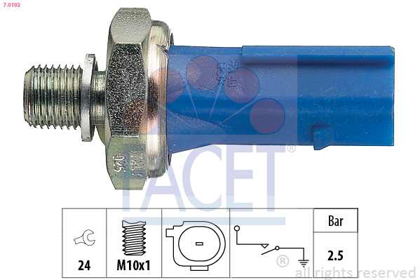 FACET Olietrykskontakt 70192 for CUPRA VW SKODA AUDI PORSCHE