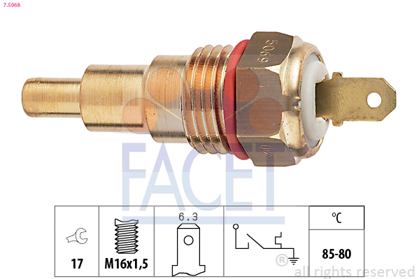 FACET Temperaturkontakt, kølerventilator 75068 for MITSUBISHI