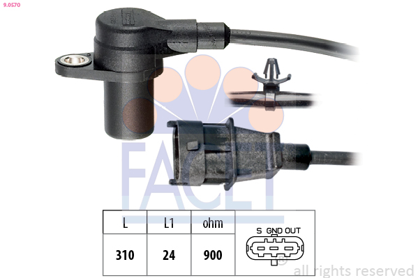 FACET Impulsgiver, krumtapaksel 90570 for HYUNDAI KIA