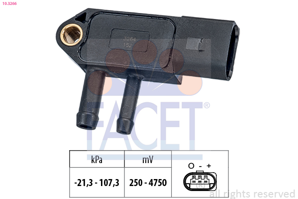 FACET Sensor,udstødningstryk 103266 for VW SKODA