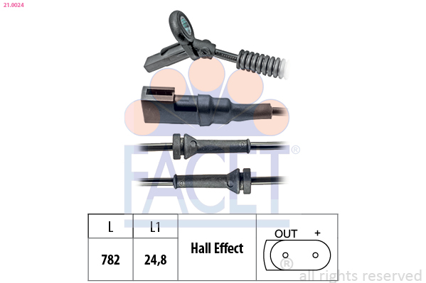 FACET ABS Sensor 210024 for FORD MAZDA
