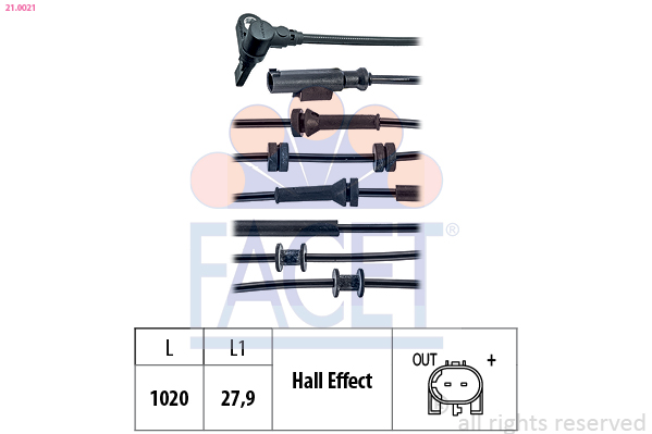 FACET ABS Sensor 210021 for FIAT