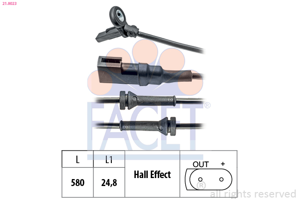 FACET ABS Sensor 210023 for FORD