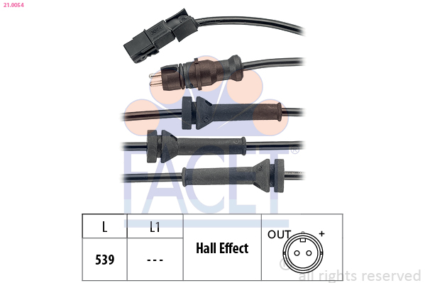 FACET ABS Sensor 210054 for RENAULT