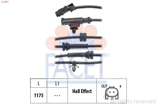FACET ABS Sensor 210071 for NISSAN