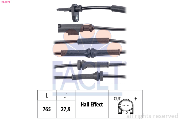 FACET ABS Sensor 210074 for FIAT
