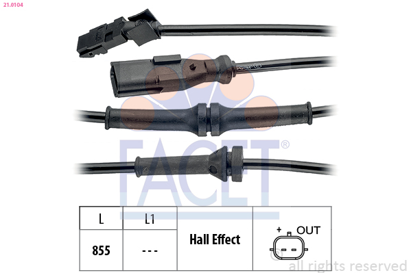 FACET ABS Sensor 210104 for RENAULT
