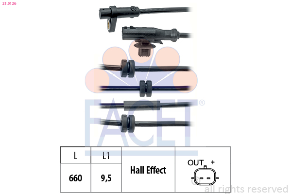 FACET ABS Sensor 210126 for FORD