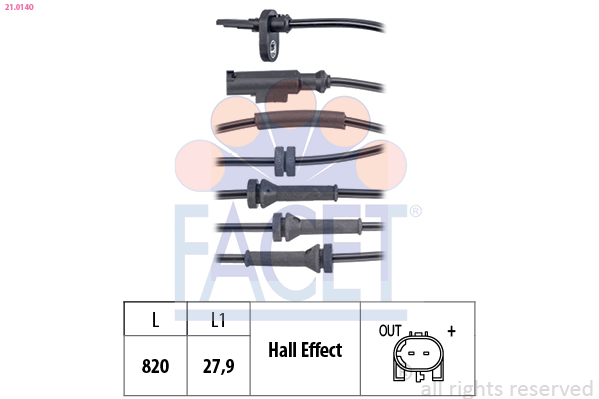 FACET ABS Sensor 210140 for FIAT