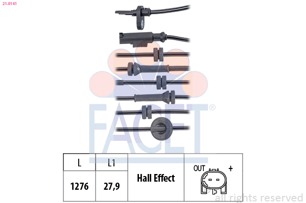FACET ABS Sensor 210141 for ALFA ROMEO
