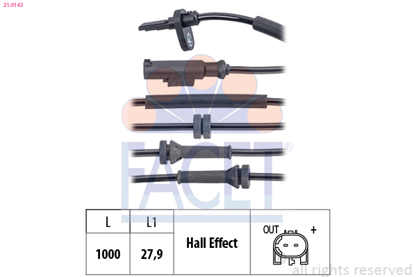 FACET ABS Sensor 210143 for LANCIA