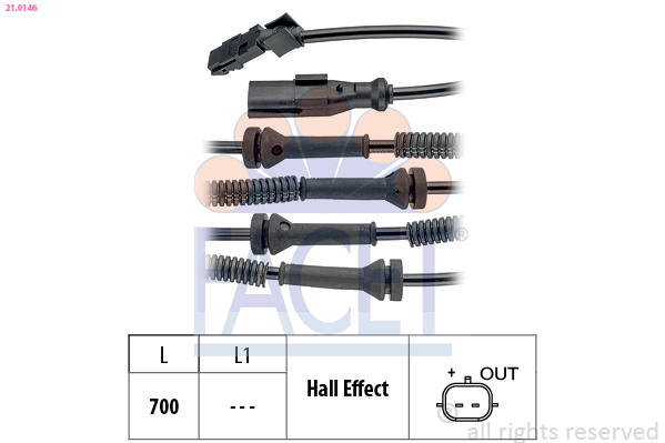 FACET ABS Sensor 210146 for OPEL GENERAL MOTORS NISSAN RENAULT