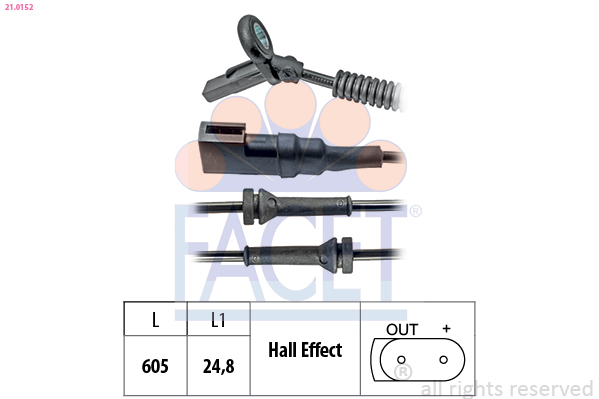 FACET ABS Sensor 210152 for FORD