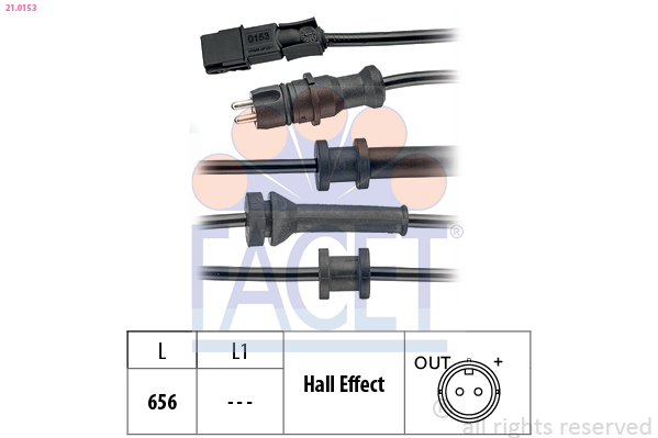 FACET ABS Sensor 210153 for RENAULT
