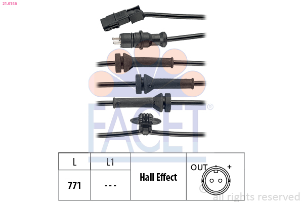 FACET ABS Sensor 210156 for RENAULT